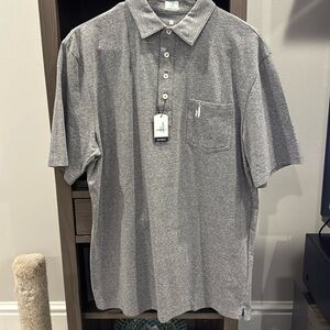 Men’s NWTs Johnnie-O Polo. Heather Gray. Short sleeve. Brand new.